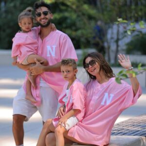 surchemise-rose poudré-matchy familly