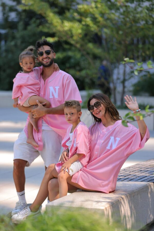 surchemise-rose poudré-matchy familly